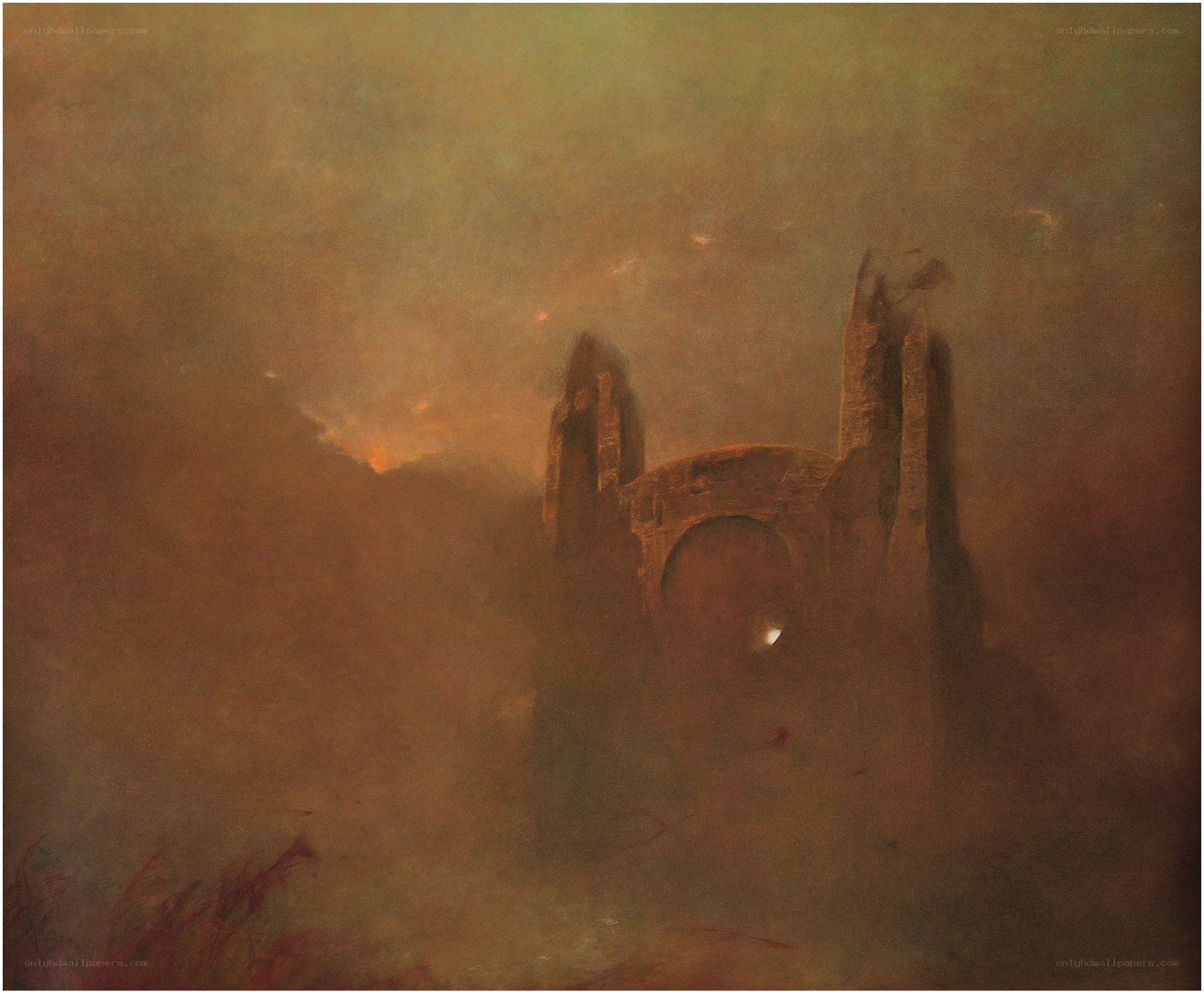 Ruins in a Hazy Landscape