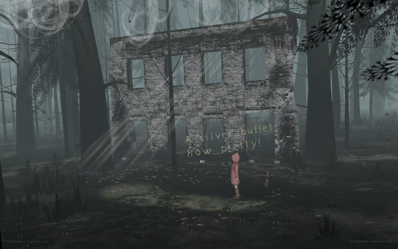 Ruins in a misty forest
