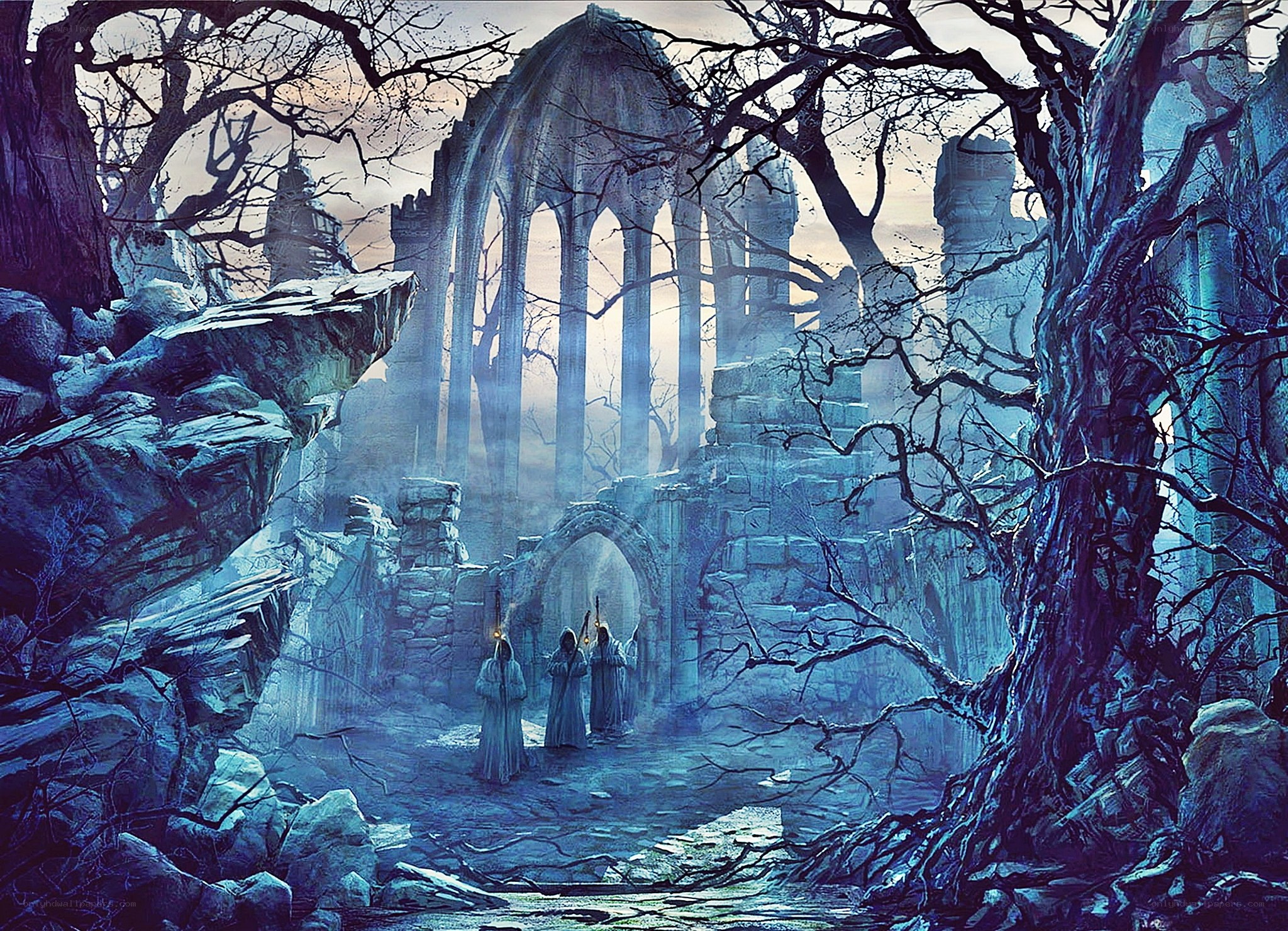 Ruins in a mystical forest