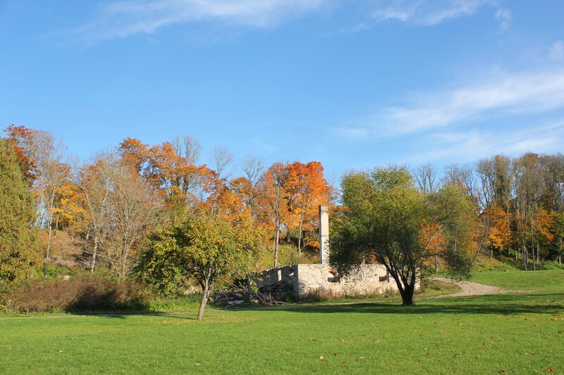 Ruins in Autumn Park