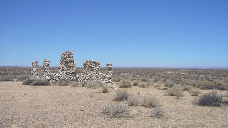 ruins in desert landscape