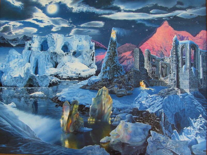Ruins in Icy Landscape — Blue