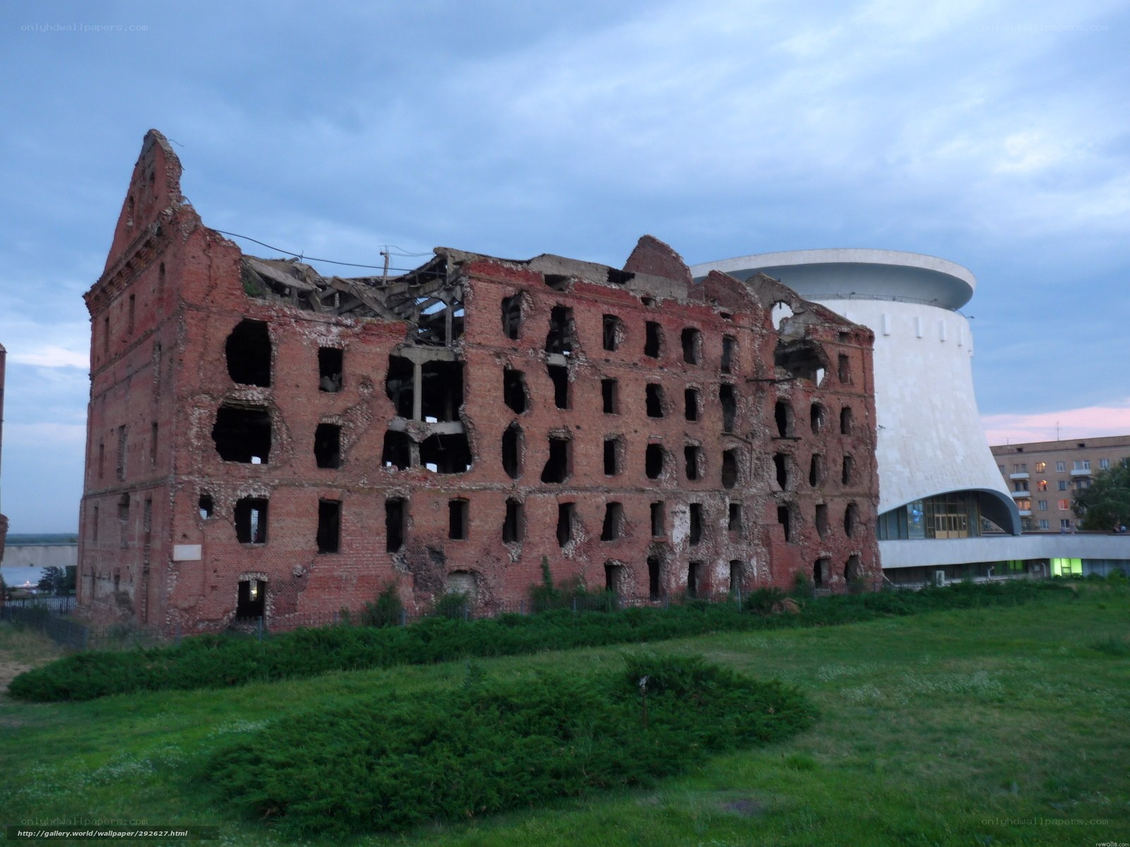 Ruins of a brick building