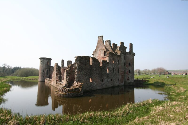 ruins of a castle by water