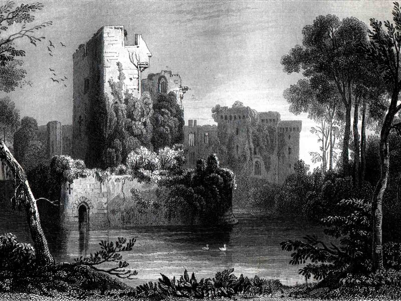 Ruins of a castle by water