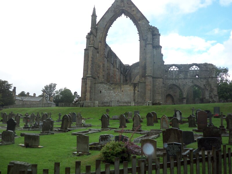 ruins of a church in a cemetery