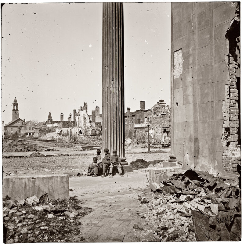 Ruins of a city after destruction