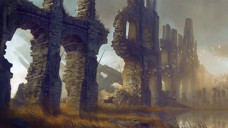ruins of a fallen city