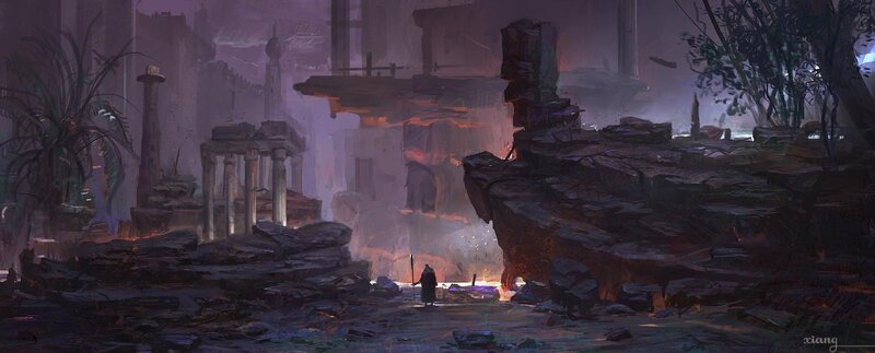ruins of a fallen city