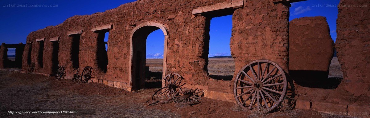 Ruins of a historic adobe building