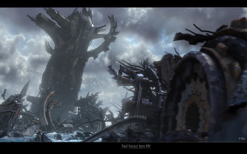 ruins of a mechanical forest