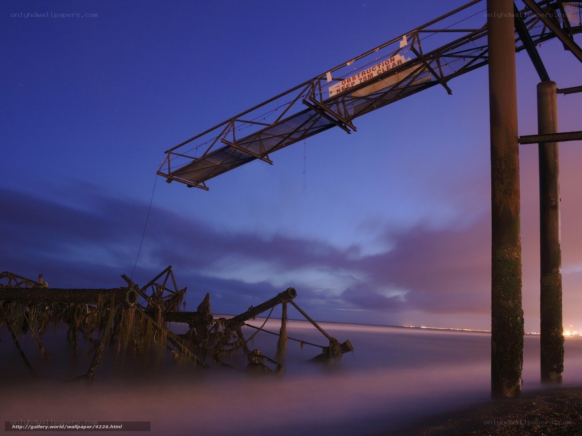 Ruins of a Pier at Dusk