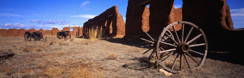 Ruins of an old adobe settlement