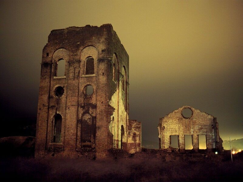 ruins of old brick buildings