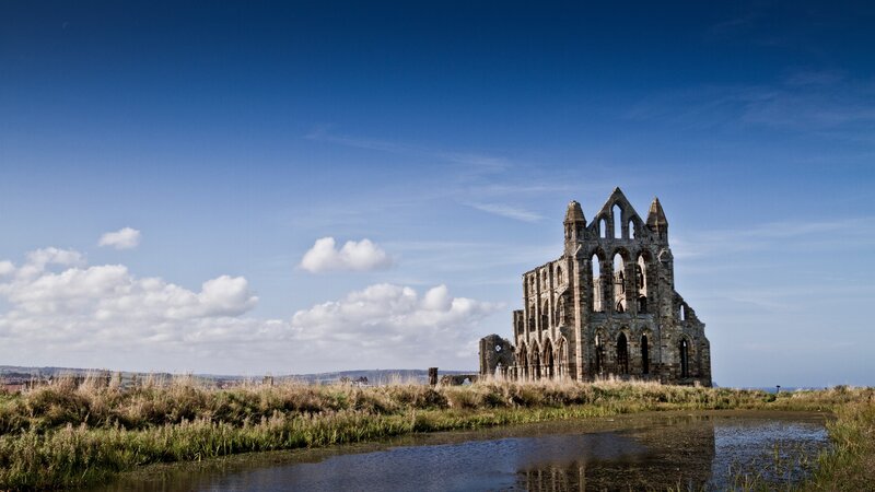 Ruins of Whitby Abbey — Blue, Serene, Afternoon