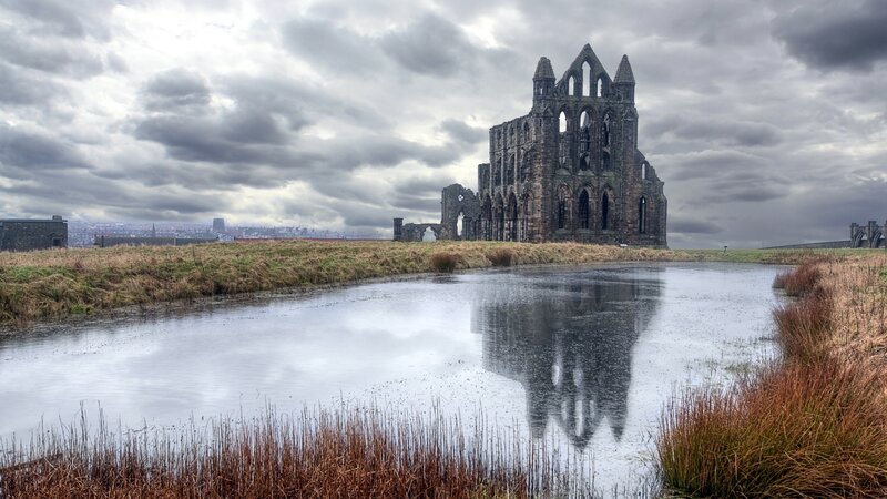 Ruins of Whitby Abbey — Gray, Dramatic