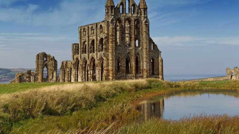 Ruins of Whitby Abbey — Green, Serene, Afternoon