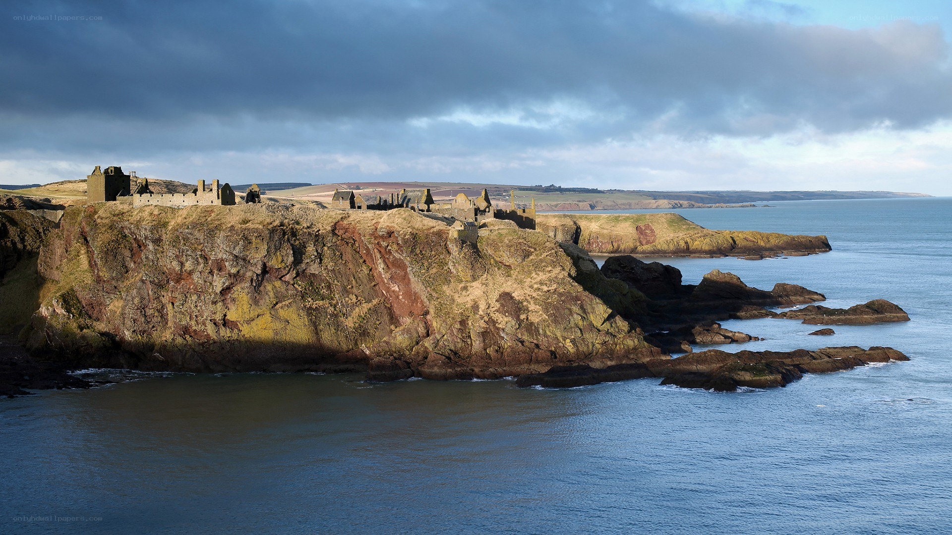 ruins on a coastal cliff