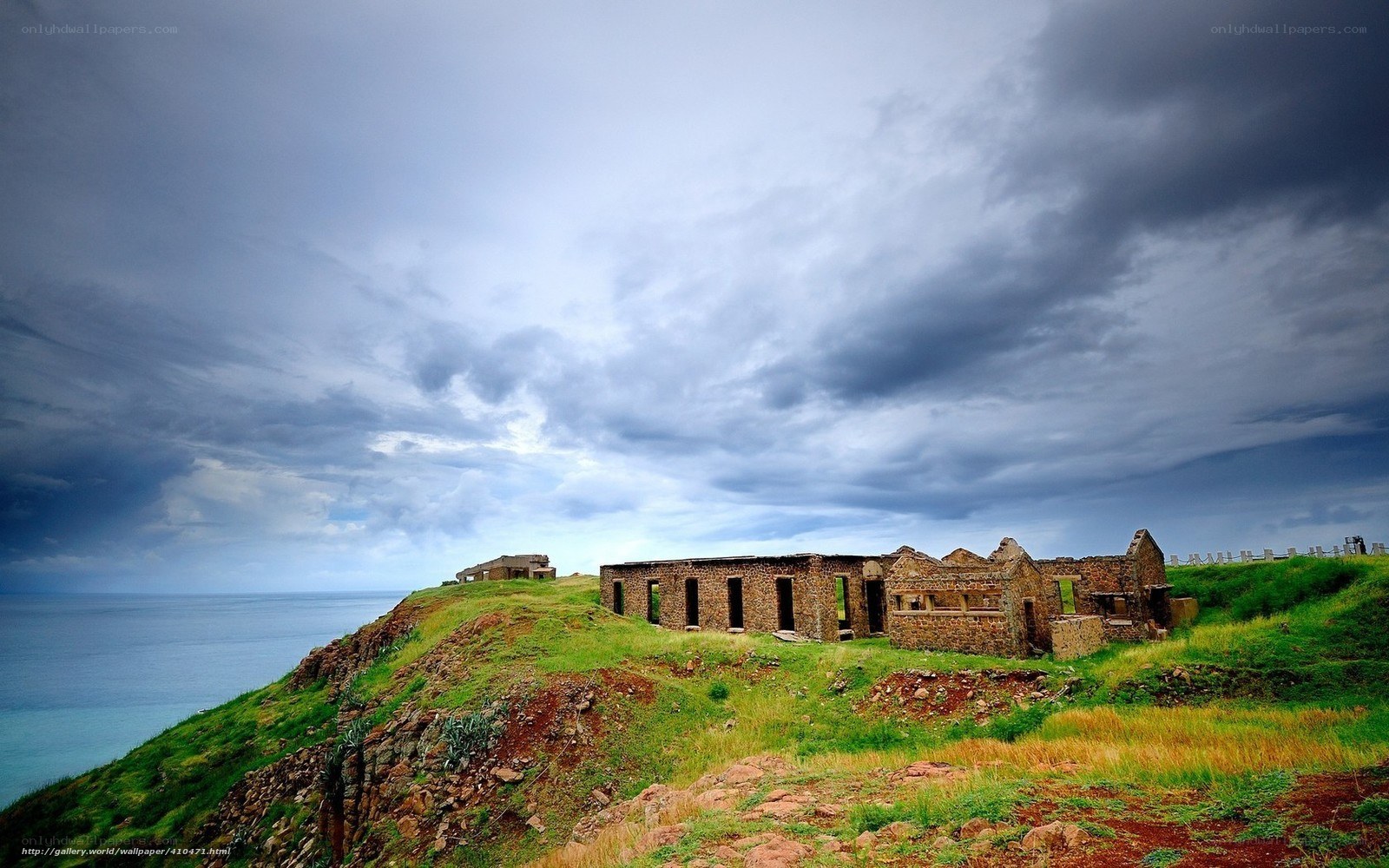 Ruins on a coastal cliff