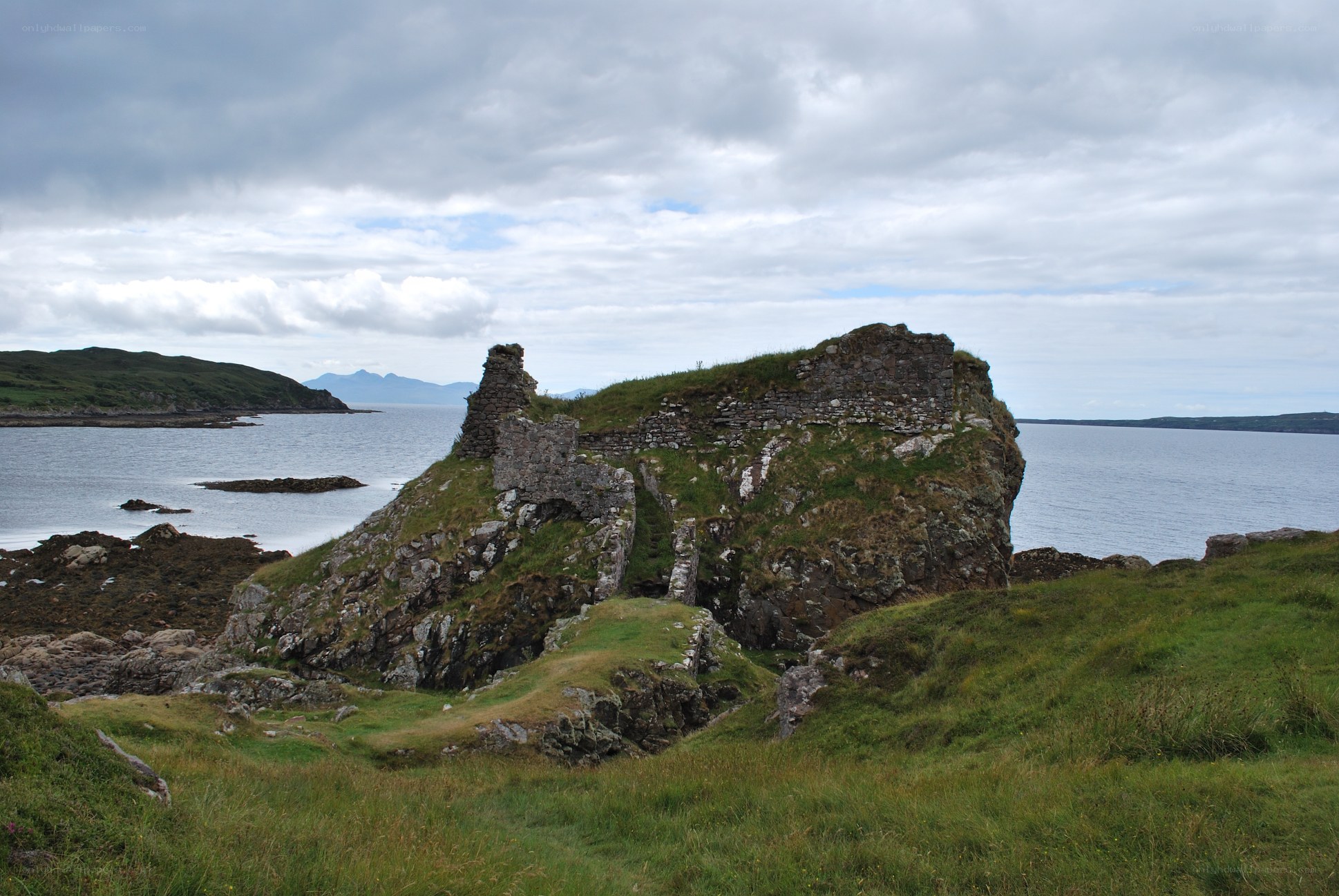 ruins on a coastal headland