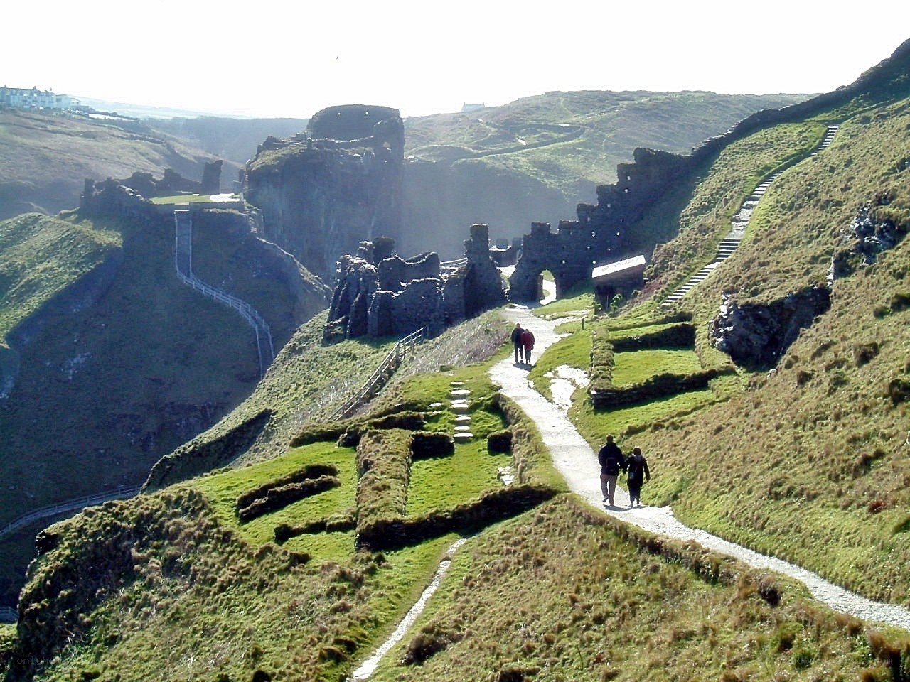 ruins on a coastal hillside