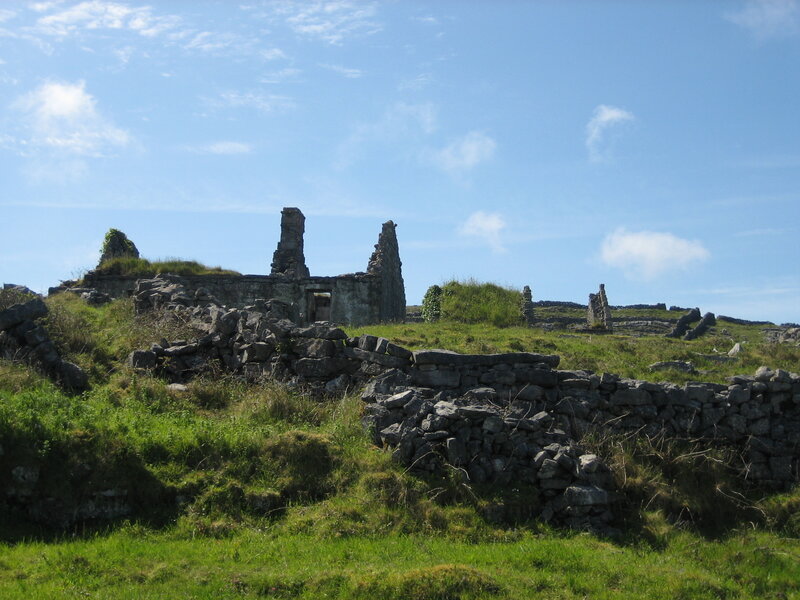 Ruins on a grassy hill
