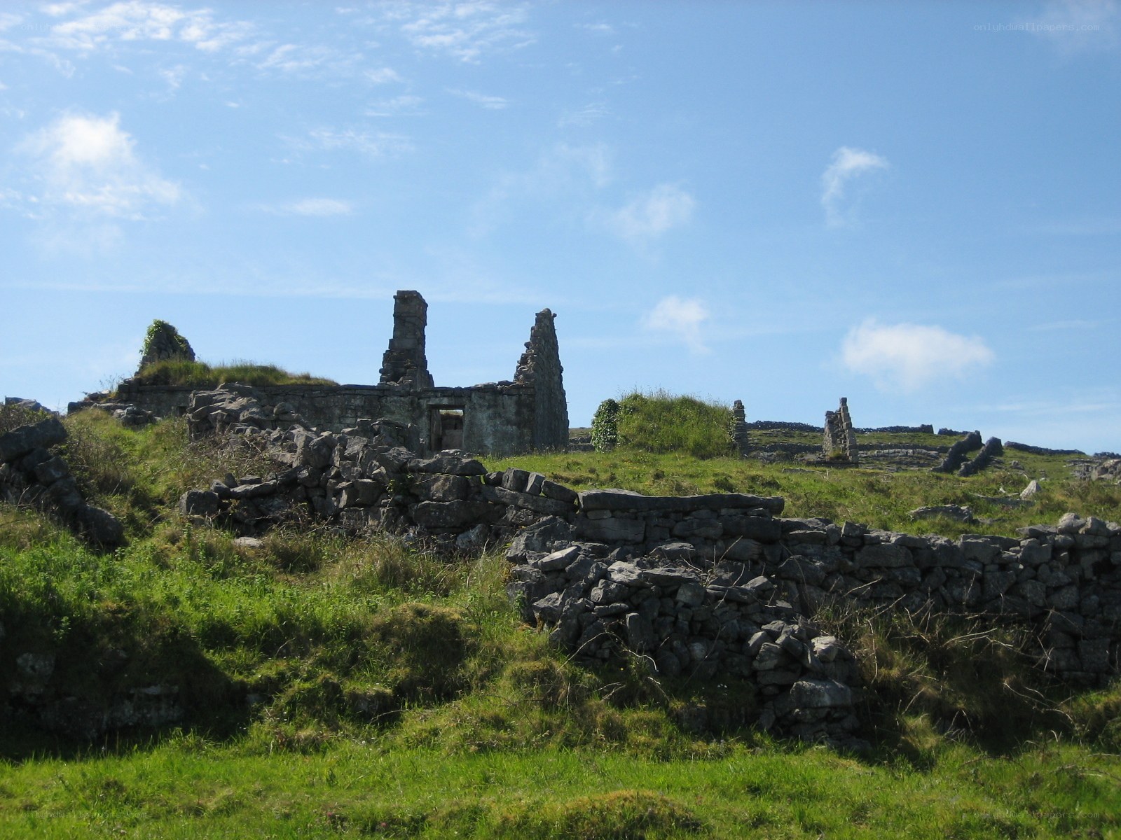 Ruins on a grassy hill