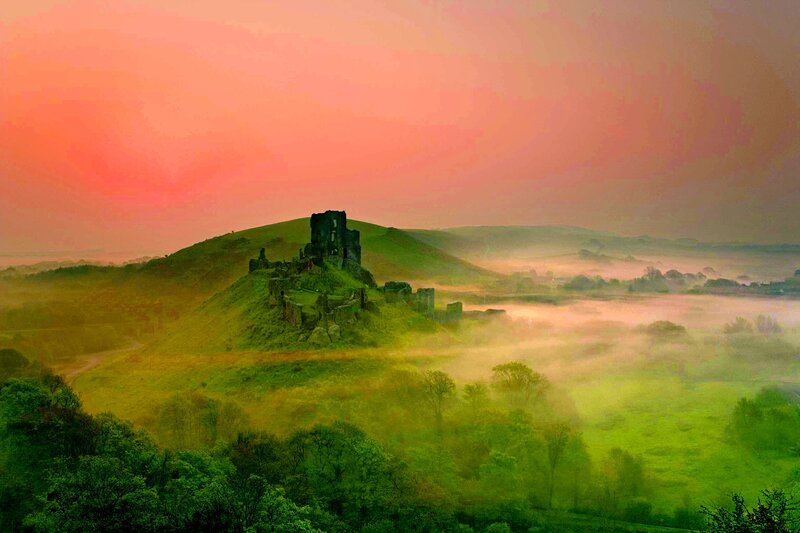 Ruins on a Hill — Green, Serene