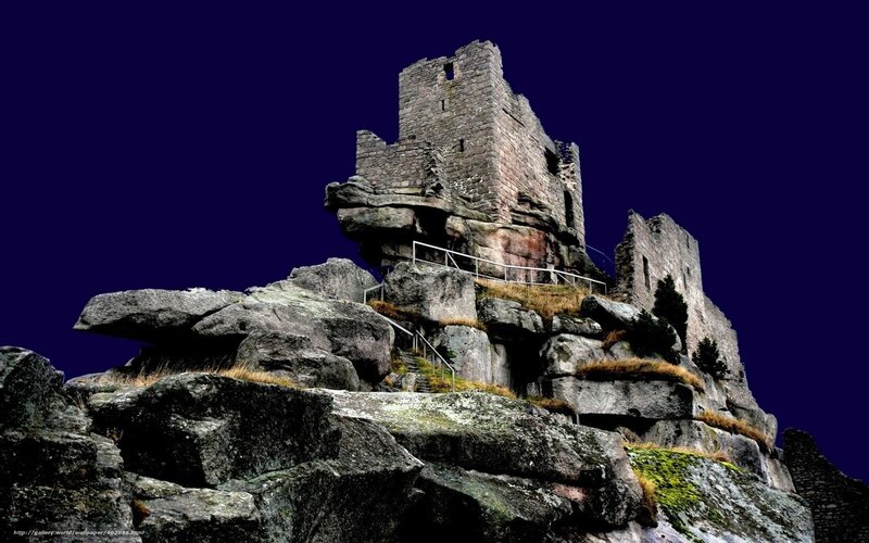 ruins on a rocky outcrop