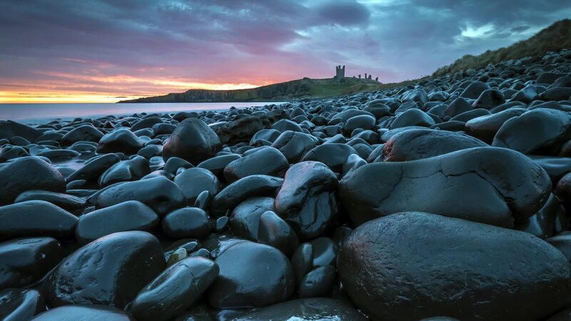 Ruins on Coastal Cliff