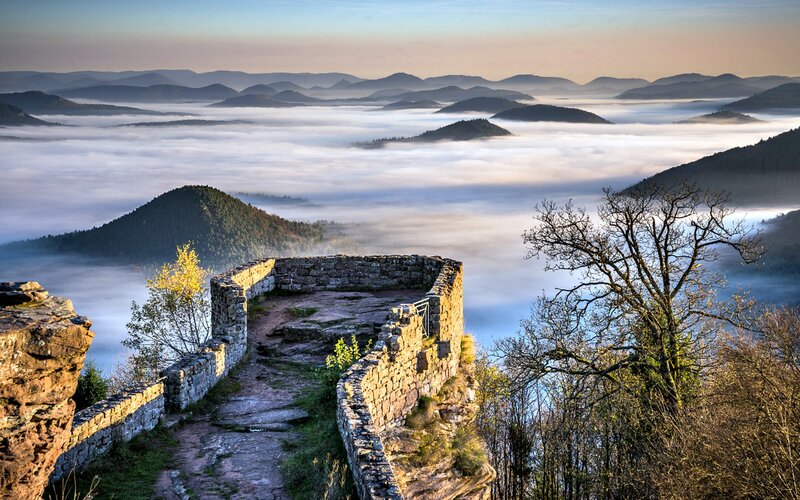 Ruins Overlooking Fog