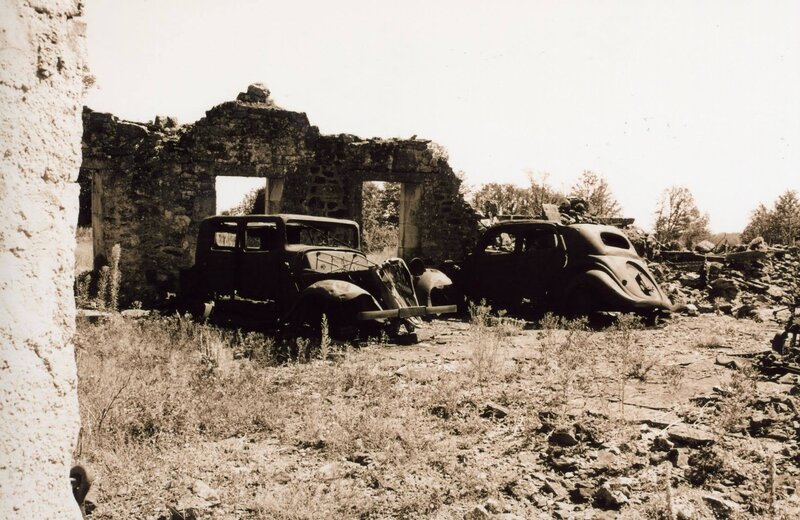Ruins with abandoned cars