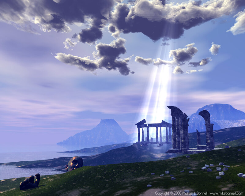 Ruins with divine light