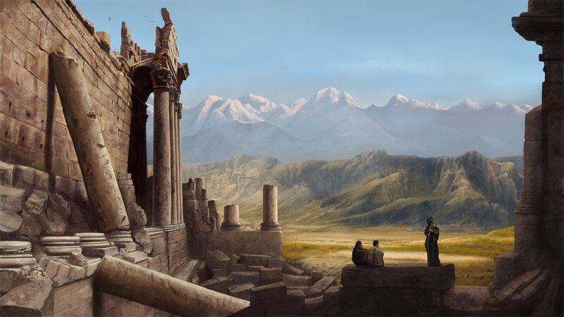 Ruins with mountain view