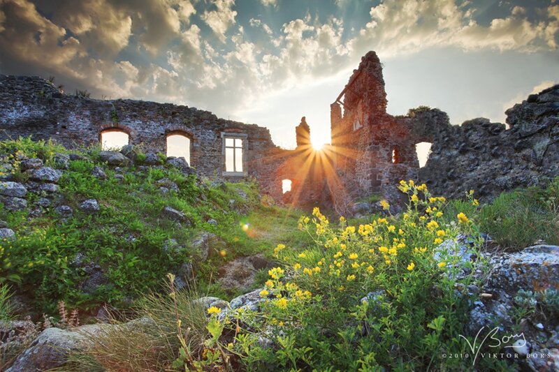 Ruins with Sunburst