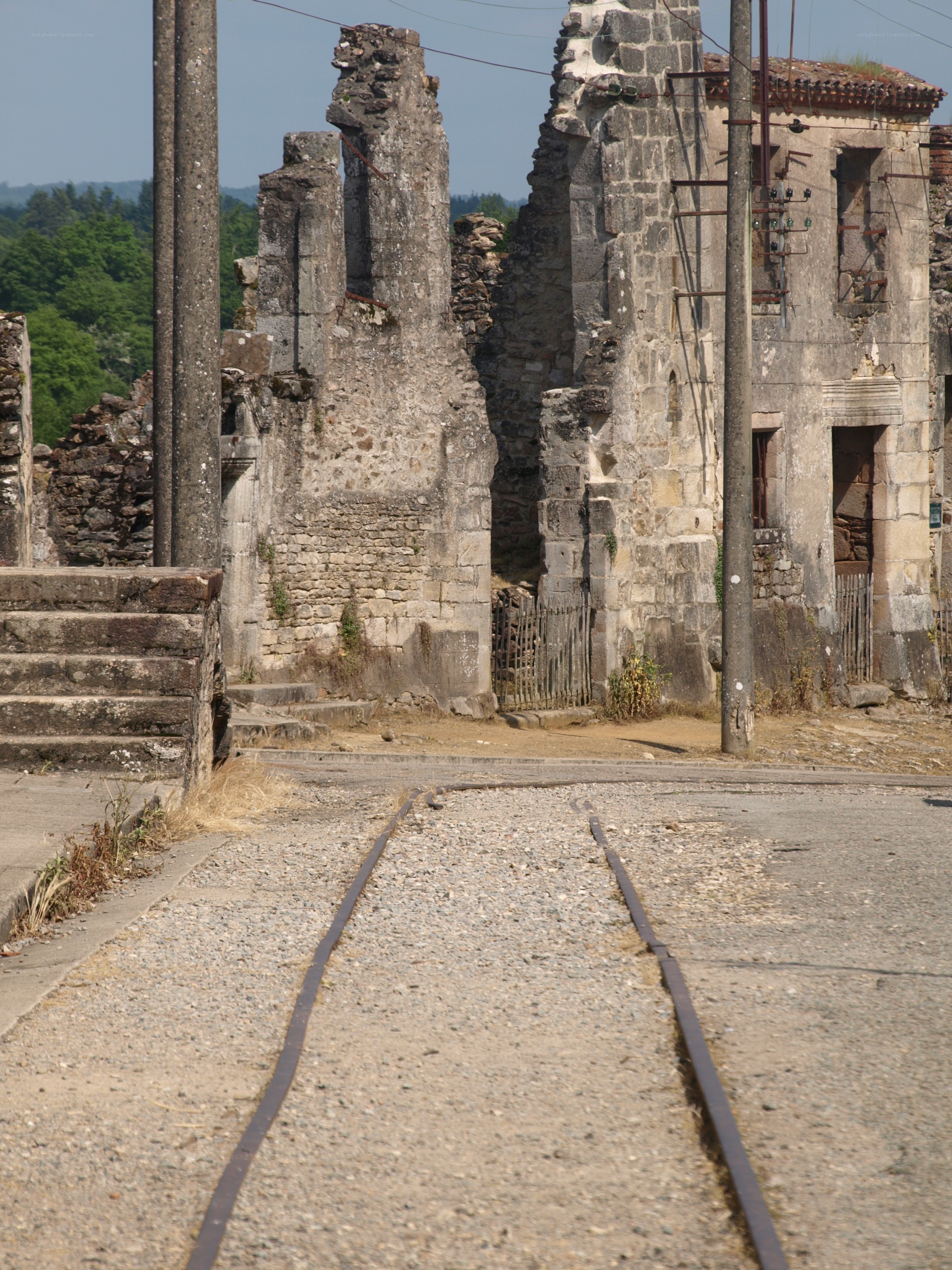 Ruins with tram tracks