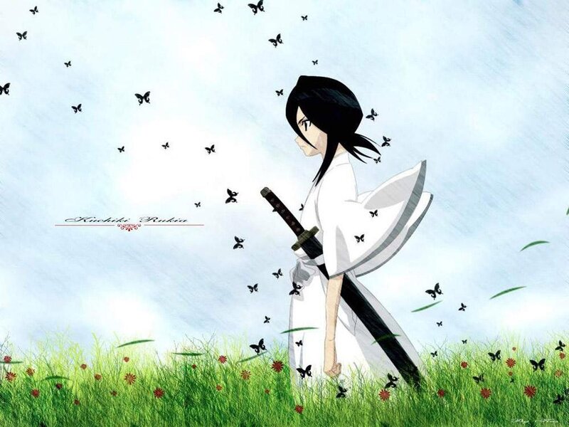 Rukia in a field of butterflies
