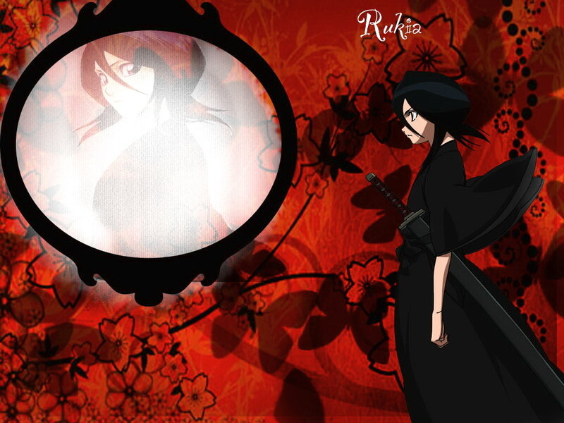 Rukia in front of a mirror