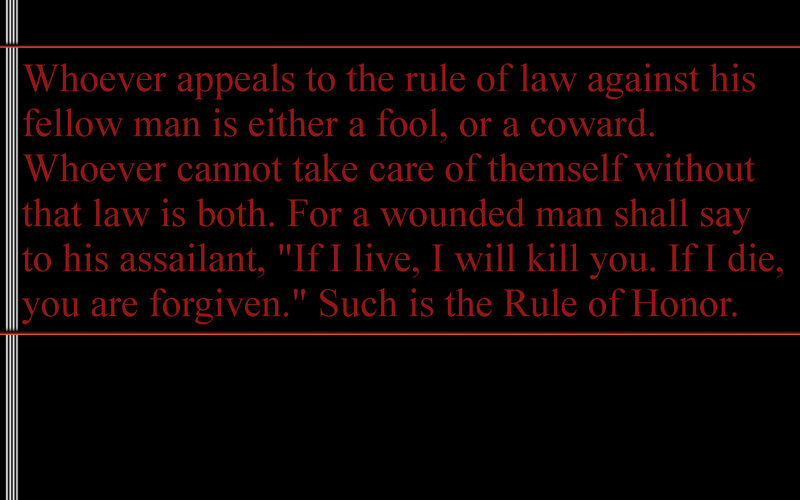 Rule of Honor quote