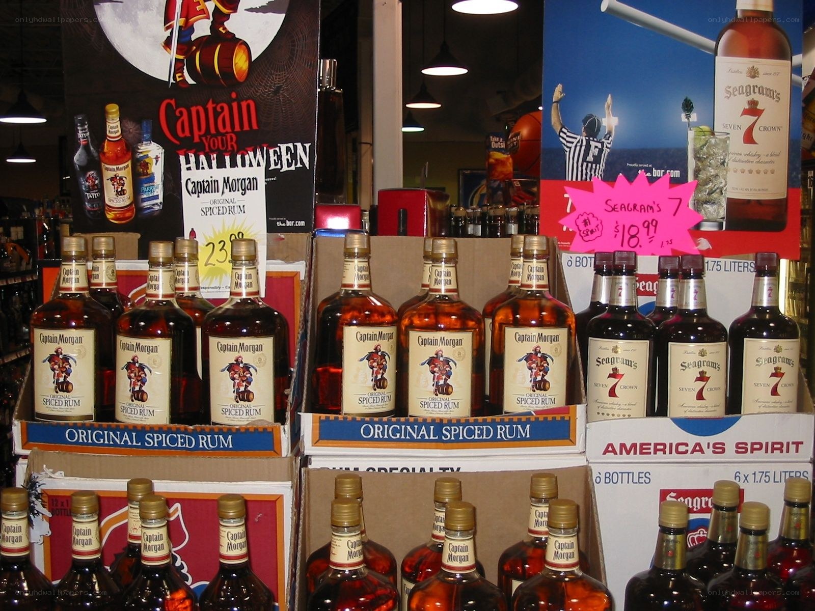 Rum display at a store