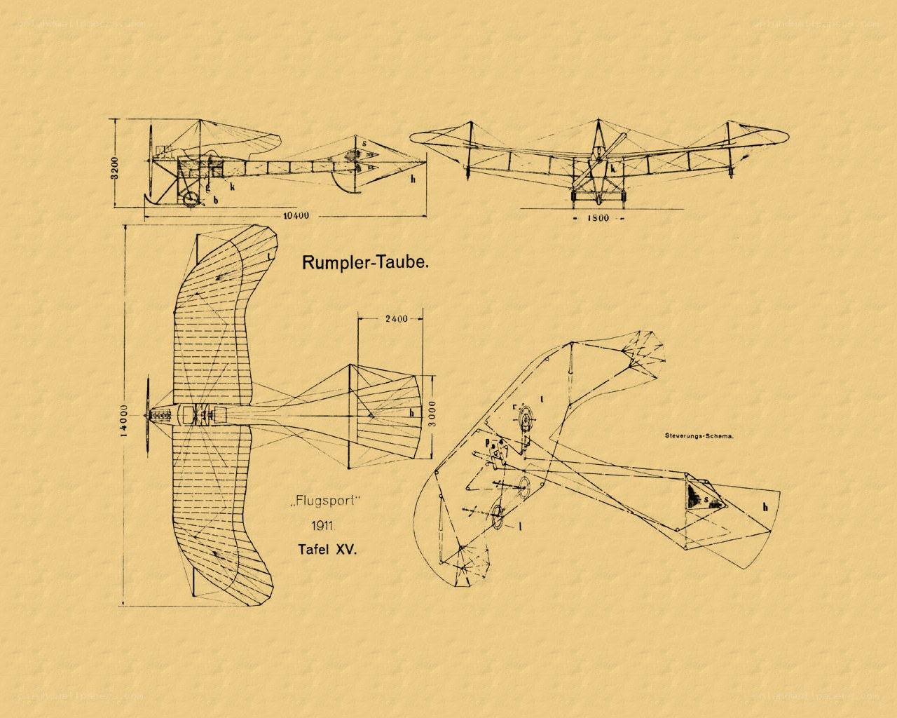 Rumpler-Taube aircraft blueprint