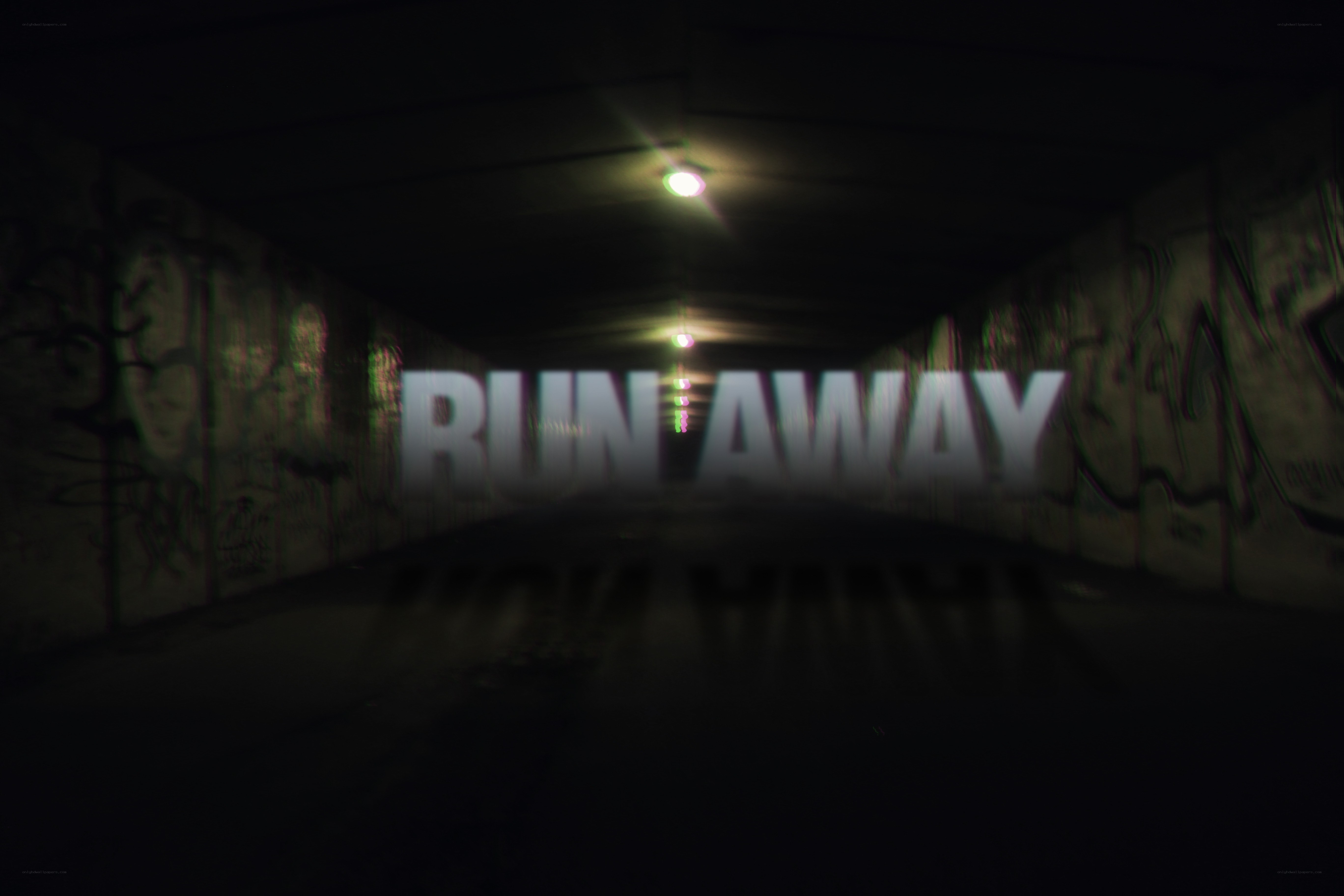 Run Away in a dark tunnel