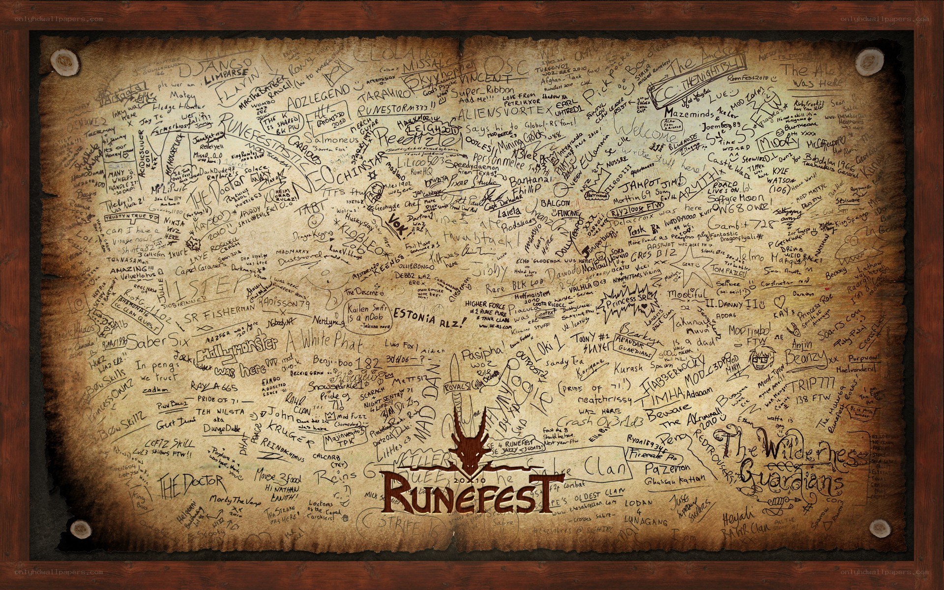 RuneFest map with signatures