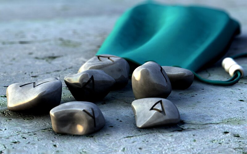 Runes on Stone Surface — Gray, Calm, 3d Render, Stones