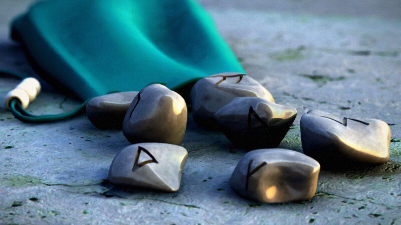 Runes on Stone Surface — Gray, Calm