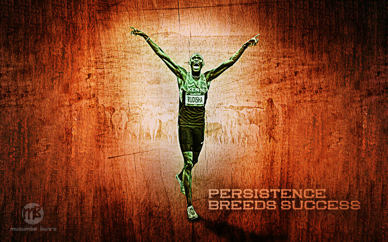 Runner Celebrating Victory — Orange