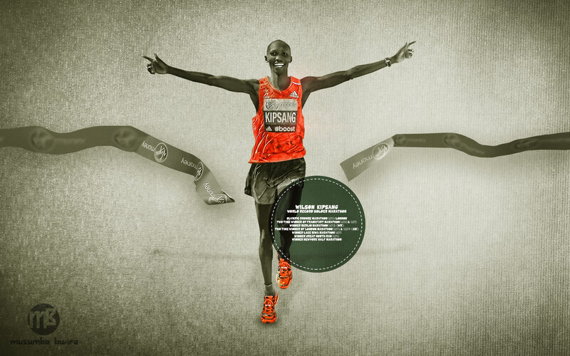 Runner Crossing Finish Line — Red