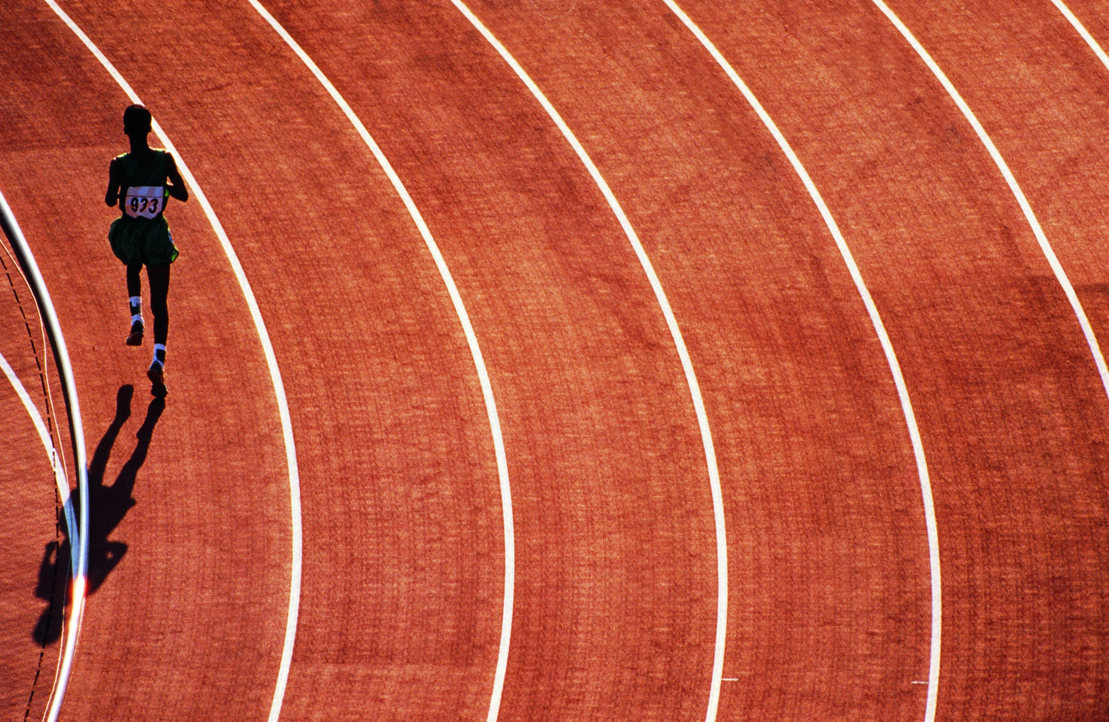 Runner on a track