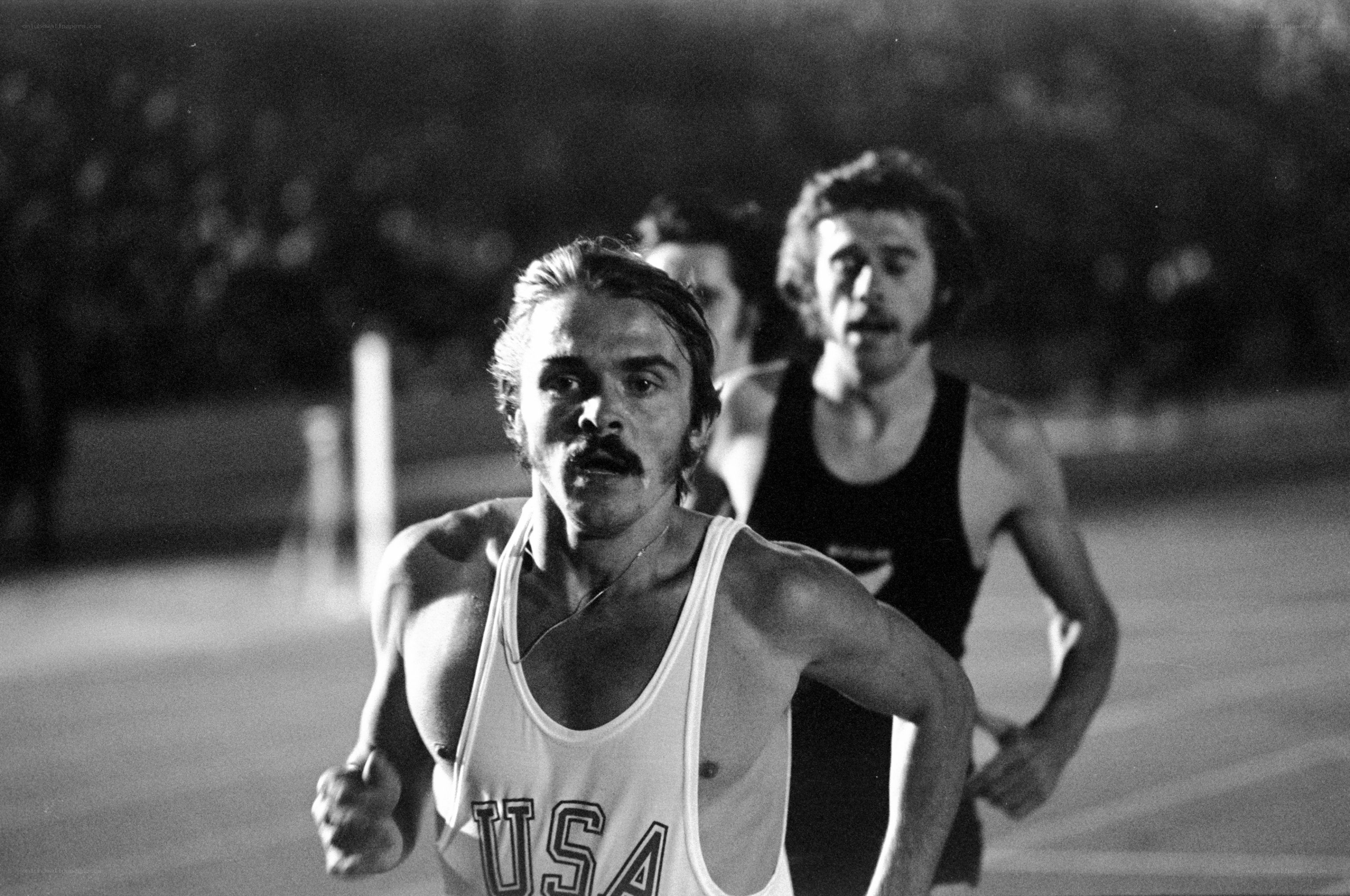 Runners in action at night