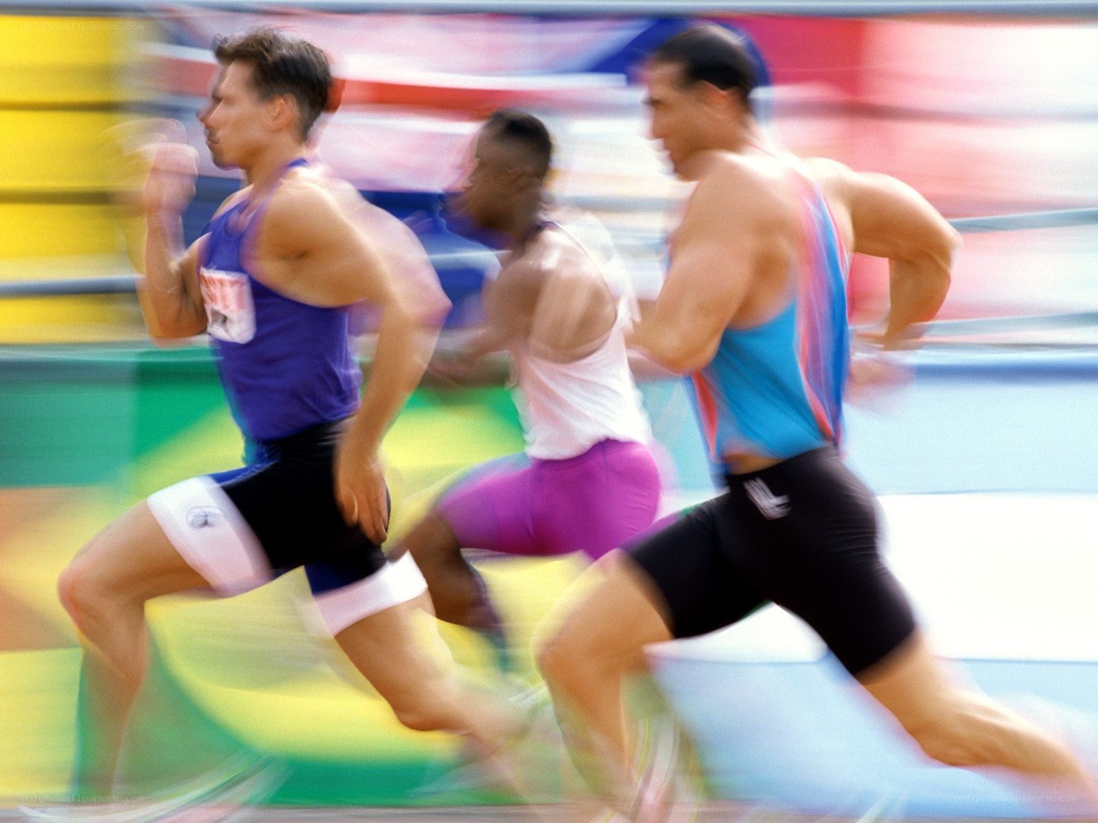 Runners in motion on a track